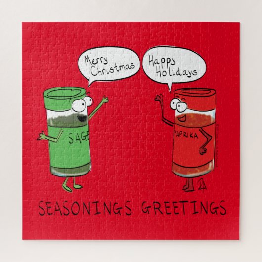 Funny Christmas Cartoon Cooking Gewürze Puzzle (Vertikal)