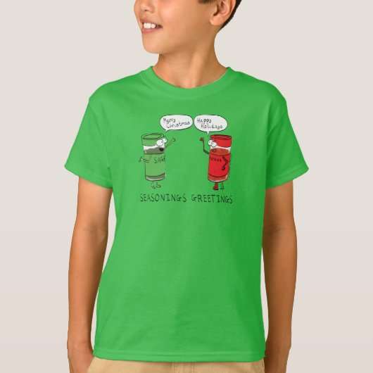 Funny Christmas Cartoon Cooking Gewürze T-Shirt (Vorderseite)