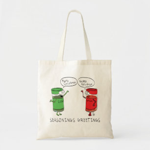 Funny Christmas Cartoon Cooking Gewürze Tragetasche