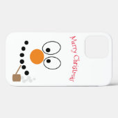 Funny Christmas Cartoon Snowman Face Case-Mate iPhone Hülle (Rückseite (Horizontal))