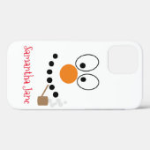 Funny Christmas Cartoon Snowman Face Case-Mate iPhone Hülle (Rückseite (Horizontal))