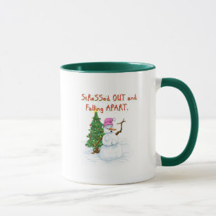 Funny Christmas Cartoon von Lady Snowman Tasse