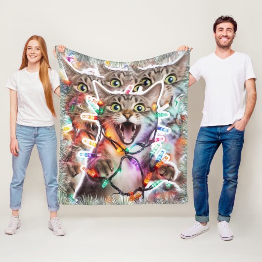 Funny Christmas Cat Blanket - Gemütlicher Throw Fleecedecke (Beispiel)
