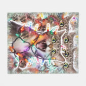 Funny Christmas Cat Blanket - Gemütlicher Throw Fleecedecke (Vorderseite (Horizontal))
