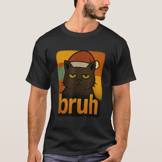 Funny Christmas Cat Bruh Meme Cool T-Shirt (Vorderseite)