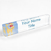Funny Christmas Cat Custom Desk Name Plate Namensplakette