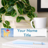 Funny Christmas Cat Custom Desk Name Plate Namensplakette