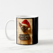 Funny Christmas Cat- Cute Siamese Santa Hat Tee  Kaffeetasse (Links)