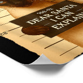 Funny Christmas Cat- Cute Siamese Santa Hat Tee  Poster (Ecke)