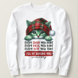 Funny Christmas Cat, die dich leise beurteilt Sweatshirt