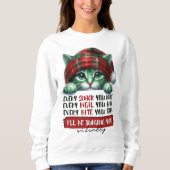 Funny Christmas Cat, die dich leise beurteilt Sweatshirt (Vorderseite)