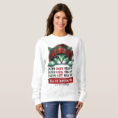 Funny Christmas Cat, die dich leise beurteilt Sweatshirt (Vorne ganz)