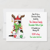 Funny Christmas Cat Einladung (Vorderseite)