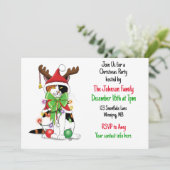 Funny Christmas Cat Einladung (Stehend Vorderseite)