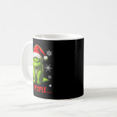 Funny Christmas Cat Ew People Meowy Cat Lovers Men Kaffeetasse (Vorderseite Links)