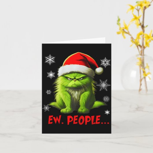 Funny Christmas Cat Ew People Meowy Cat Lovers Men Karte (Gelbe Blume)