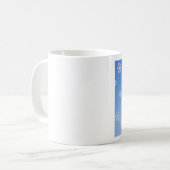 Funny Christmas Cat gelbe Schneeflocken Kaffeetasse (Vorderseite Links)