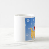 Funny Christmas Cat gelbe Schneeflocken Kaffeetasse (Mittel)