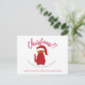 Funny Christmas Cat Illustration Postkarte (Stehend Vorderseite)