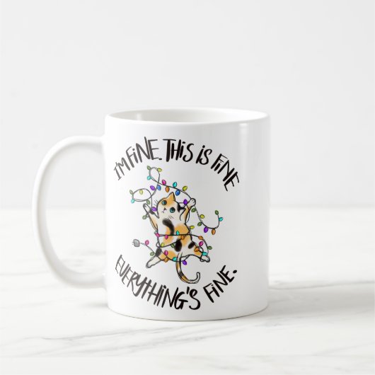 Funny Christmas Cat Im Fine Kaffeetasse (Links)
