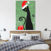 Funny Christmas Cat Leinwanddruck (Insitu (Schlafzimmer))