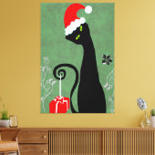 Funny Christmas Cat Leinwanddruck (Insitu (Wohnzimmer))