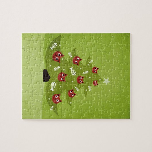 Funny Christmas Cat Lover Puzzle (Horizontal)
