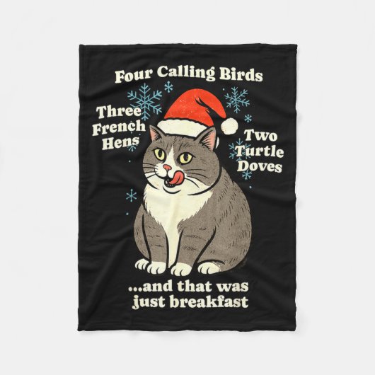 Funny Christmas Cat Meme Caroling Holiday Santa Ha Fleecedecke (Vorderseite)