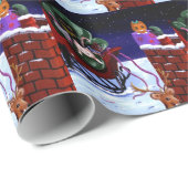 Funny Christmas Cat Mouse Creationarts Geschenkpapier (Rolleneckpunkt)