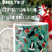 Funny Christmas Cat Raid Strumpf Personalisiert Kaffeetasse
