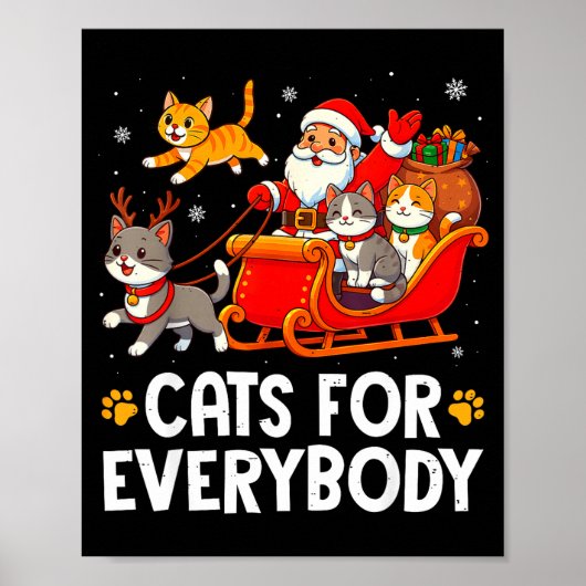 Funny Christmas Cat Santa Xmas Pajamas Cats For Ev Poster (Vorne)