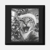 Funny Christmas Cat Selfie  Magnet (Vorne)