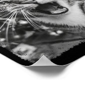 Funny Christmas Cat Selfie Poster (Ecke)