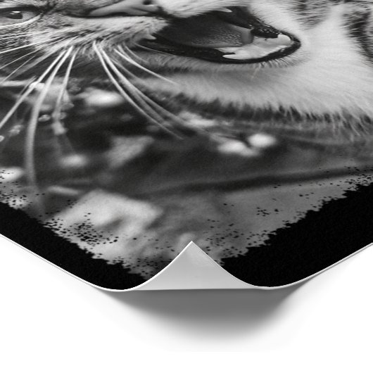 Funny Christmas Cat Selfie Poster (Ecke)