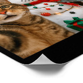 Funny Christmas Cat Selfie With Bigfoot Alien & Poster (Ecke)