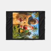 Funny Christmas Cat Selfie With Bigfoot & Alie Fleecedecke (Vorderseite (Horizontal))