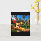 Funny Christmas Cat Selfie With Bigfoot & Alie Karte (Gelbe Blume)