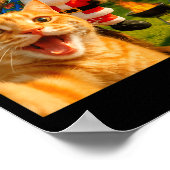 Funny Christmas Cat Selfie With Bigfoot &amp; Alie Poster (Ecke)