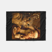 Funny Christmas Cat Selfie With Santa Claus Meme M Fleecedecke (Vorderseite (Horizontal))