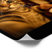 Funny Christmas Cat Selfie With Santa Claus Meme M Poster (Ecke)