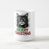Funny Christmas Cat Sublimierung Kaffeetasse (Mittel)