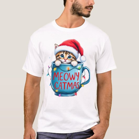 Funny Christmas Cat Sublimierung T-Shirt (Vorderseite)