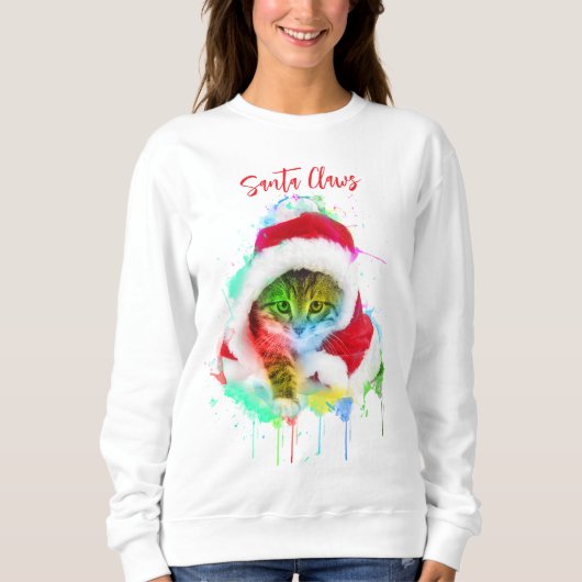 Funny Christmas Cat Sweatshirt (Vorderseite)