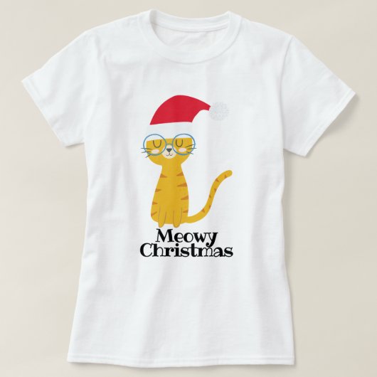 Funny Christmas Cat T-Shirt (Design vorne)