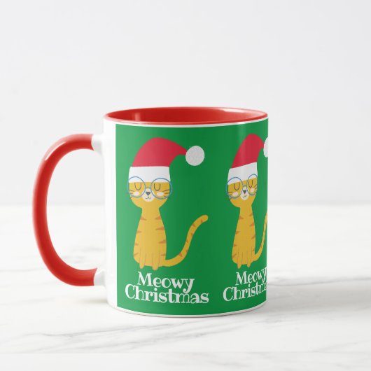 Funny Christmas Cat Tasse (Links)