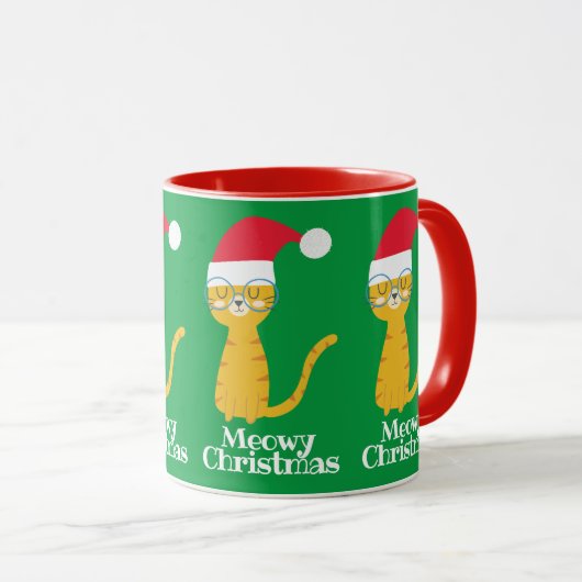 Funny Christmas Cat Tasse (VorderseiteRechts)