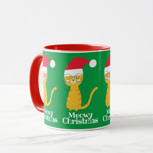 Funny Christmas Cat Tasse (Vorderseite Links)
