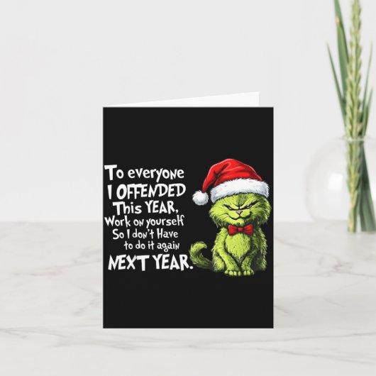 Funny Christmas Cat To Everyone I Offended This Ye Karte (Vorderseite)