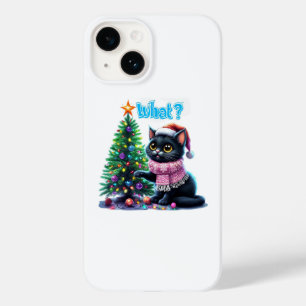 Funny Christmas Cat Was mit Baumsticker Case-Mate iPhone 14 Hülle