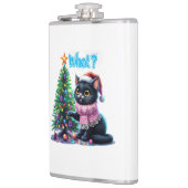 Funny Christmas Cat Was mit Baumsticker Flachmann (Links)